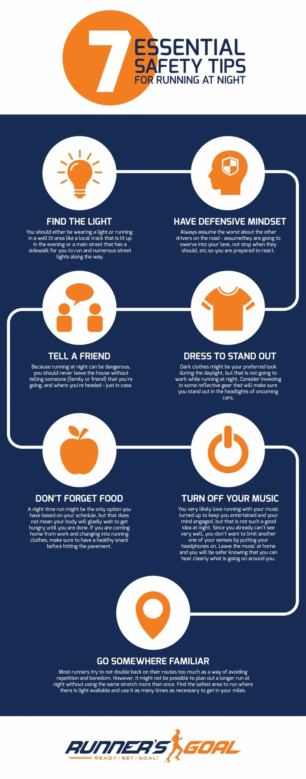 Running Safety At Night Infographic