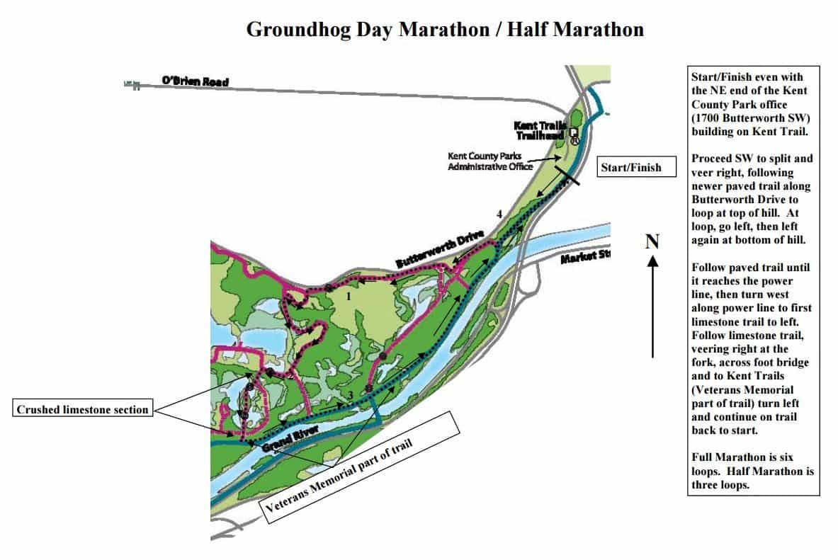 Groundhog Half Marathon Map