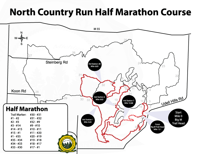 North Country Half Marathon Map