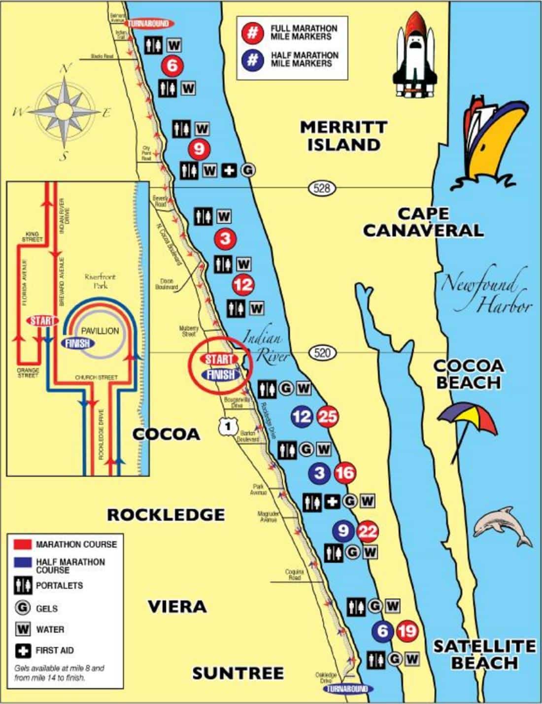 Space Coast Marathon Course Map