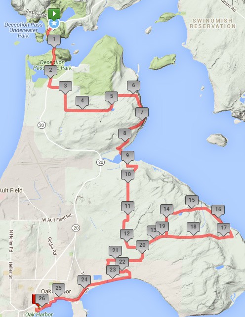 Whidbey Island Marathon Course Map