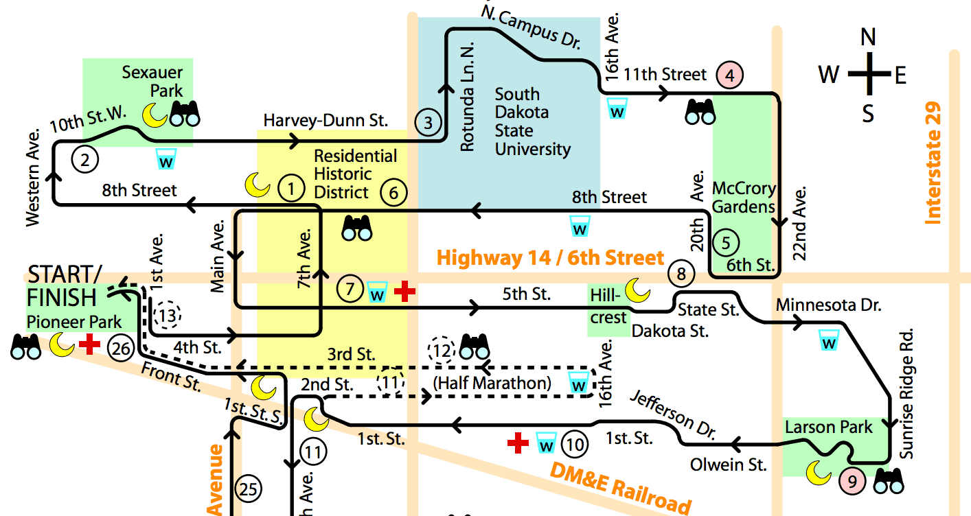 Brookings Half Marathon Map