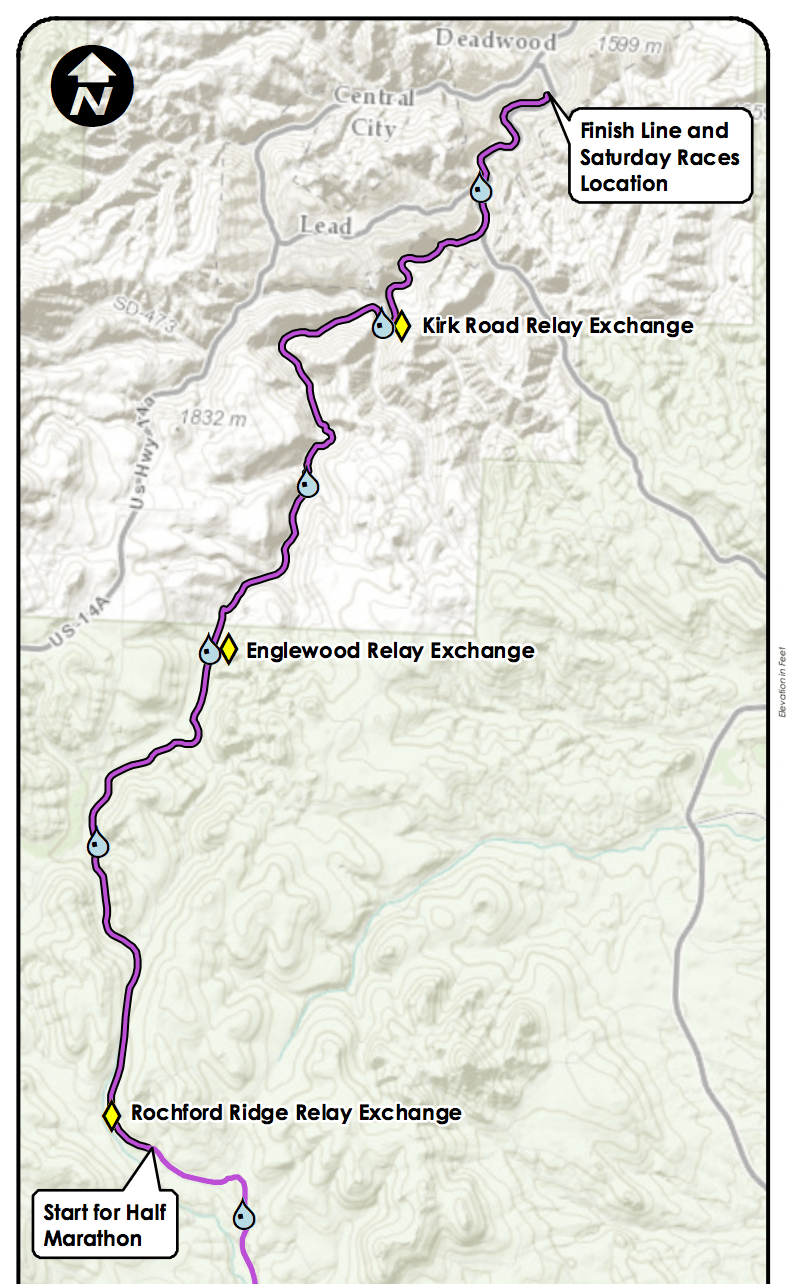 Deadwood Half Marathon Map