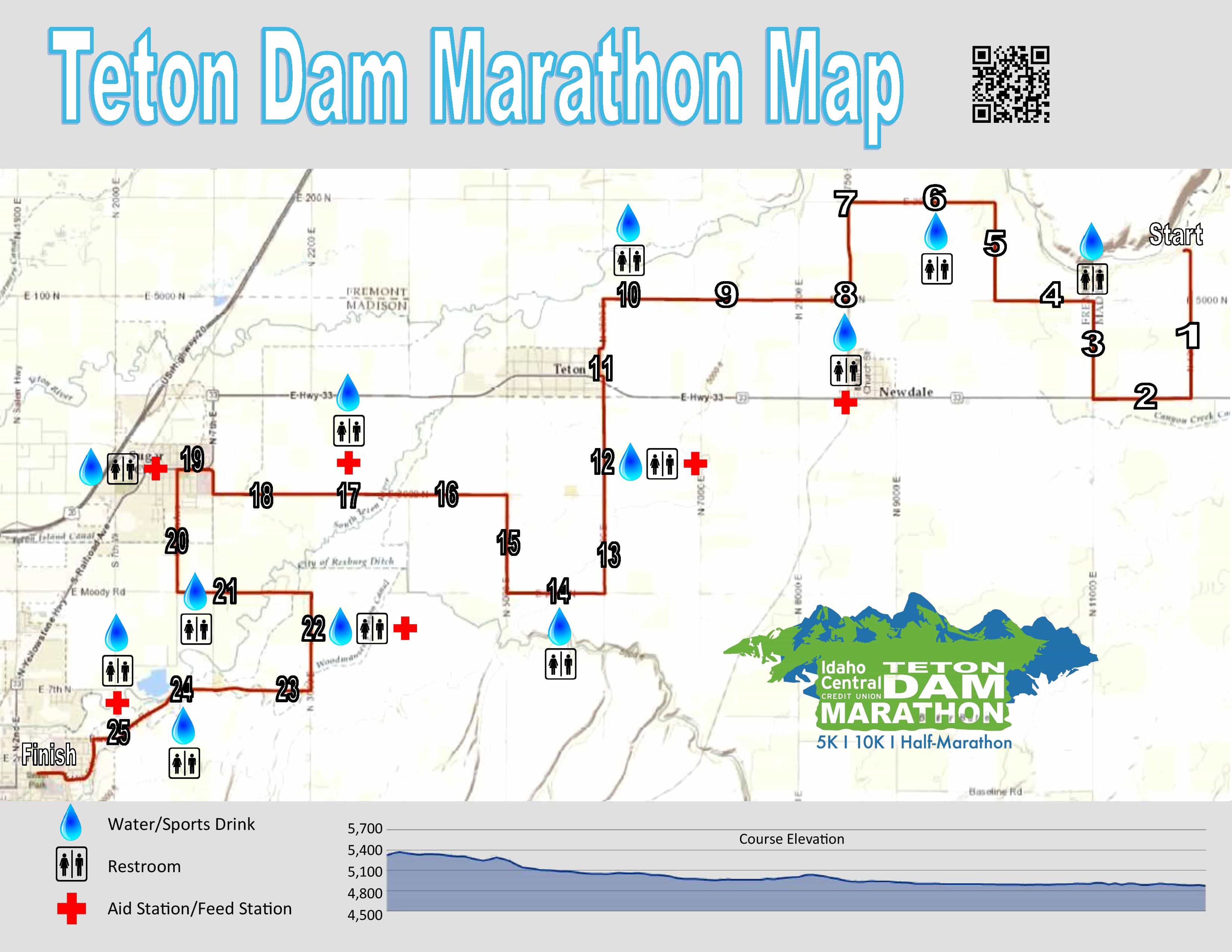 Teton Marathon Map