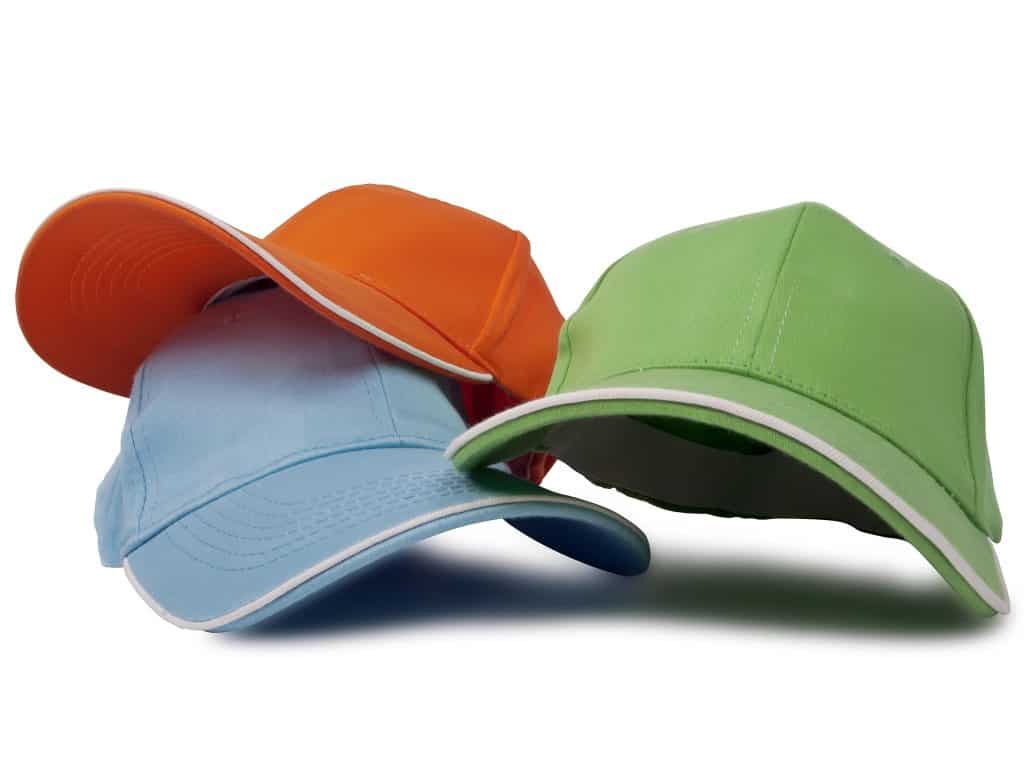 three baseball caps isolated on white background:Best Hats For Sweaty Heads