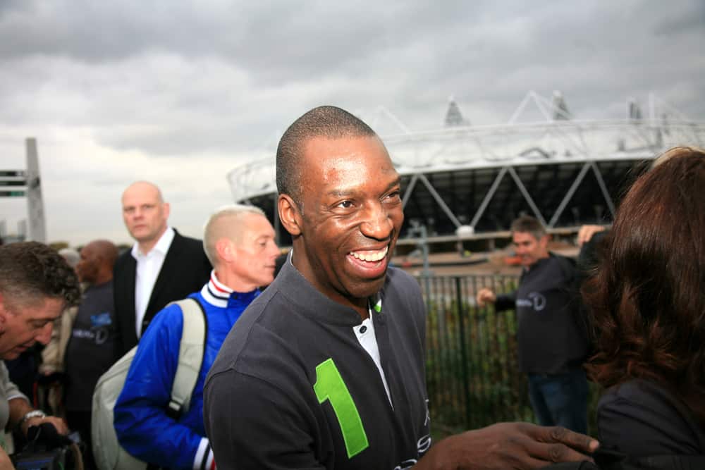Retired American sprinter Michael Johnson visits the Olympic Park in Stratford, London, UK, 31 October 2011. Double Olympic champion Edwin Moses on Monday (31 October 2011) called for sport to be used more as a tool against conflict at the Laureus Sport for Global Good Summit in London. The Summit has brought together representatives from 100 sports organisations from across the world. Moses had earlier been on a tour of the Olympic Park, led by London 2012 chairman and Laureus member Sebastian Coe, along with the likes of tennis great Boris Becker, four-time Olympic gold medallist Michael Johnson and five-time rowing Olympic champion Sir Steve Redgrave.