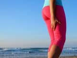 Runner with hamstring muscle painful spasm