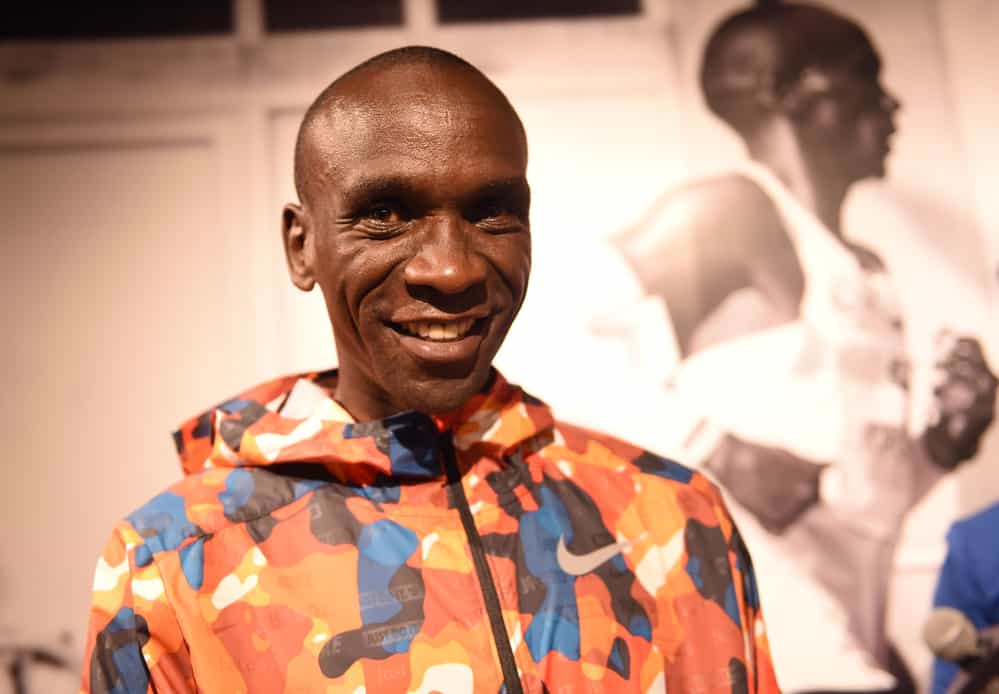 Kenyan runner Eliud Kipchoge attends a promotional event for Nike in Hong Kong, China, 12 November 2018.