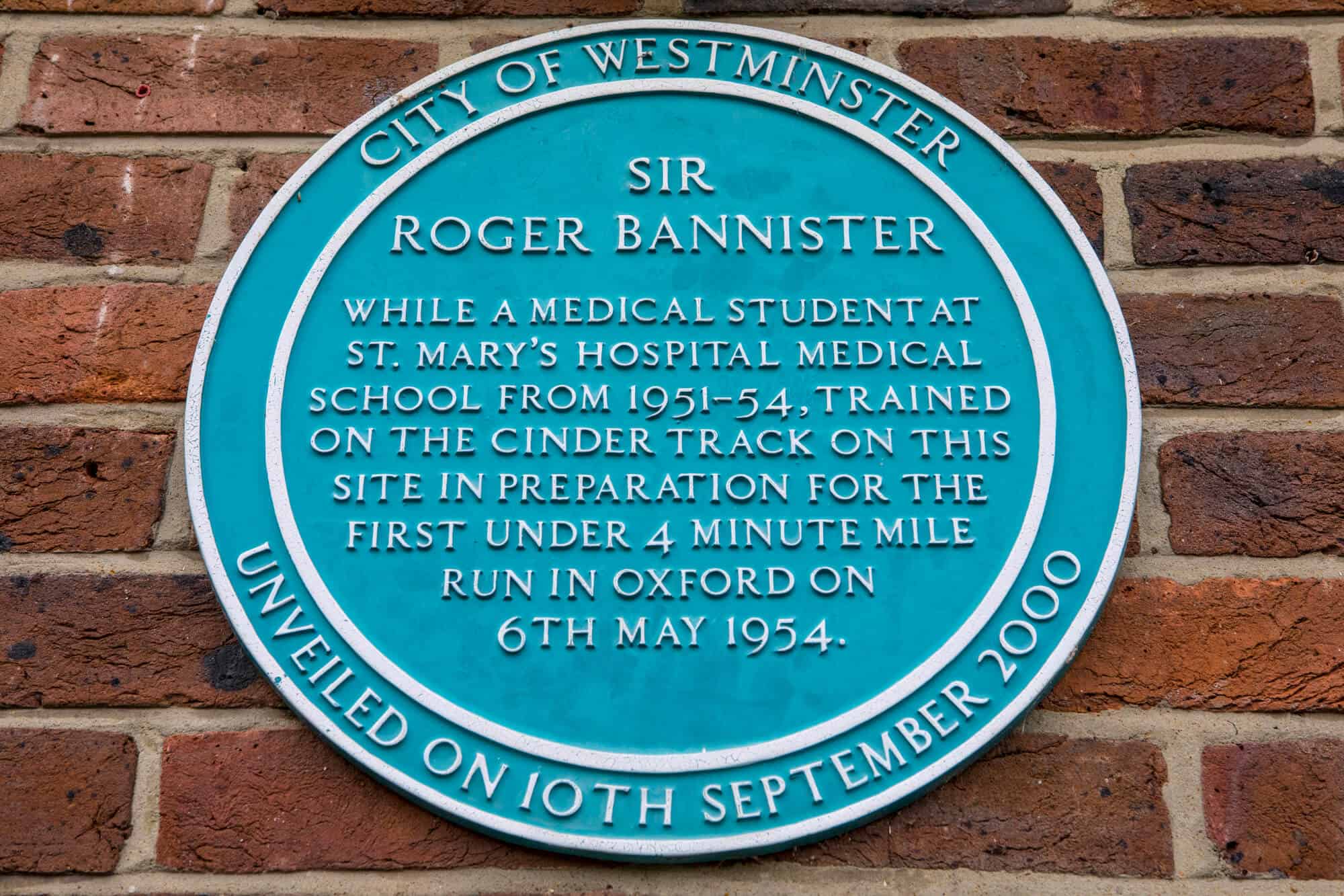 Sir Roger Bannister Plaque in Kilburn